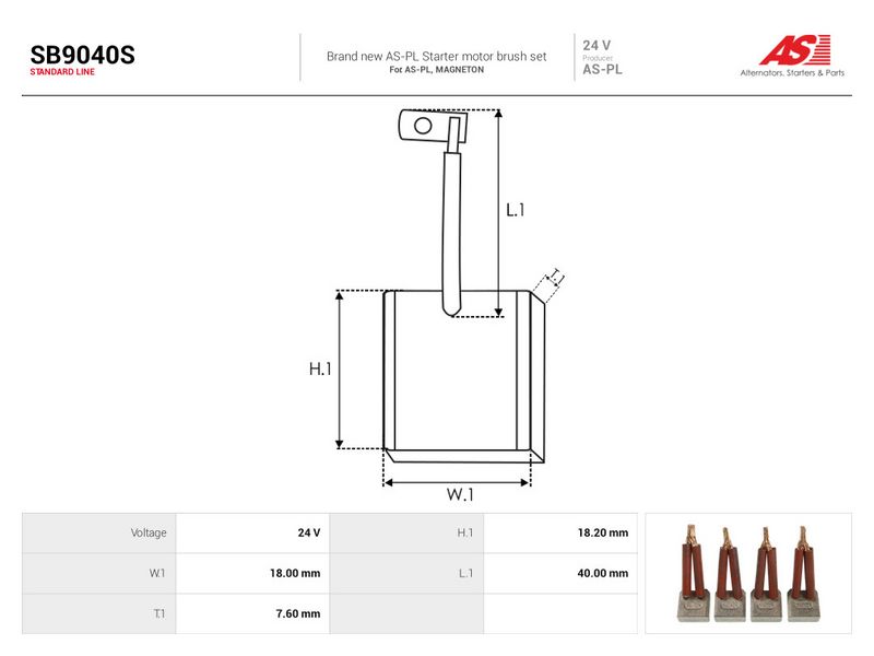 Süsinikuhari, starter, AS-PL SB9040S