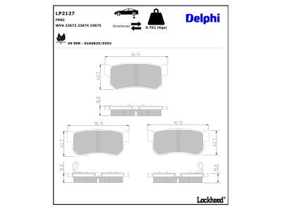 DELPHI LP2127 Brake Pad Set, disc brake
