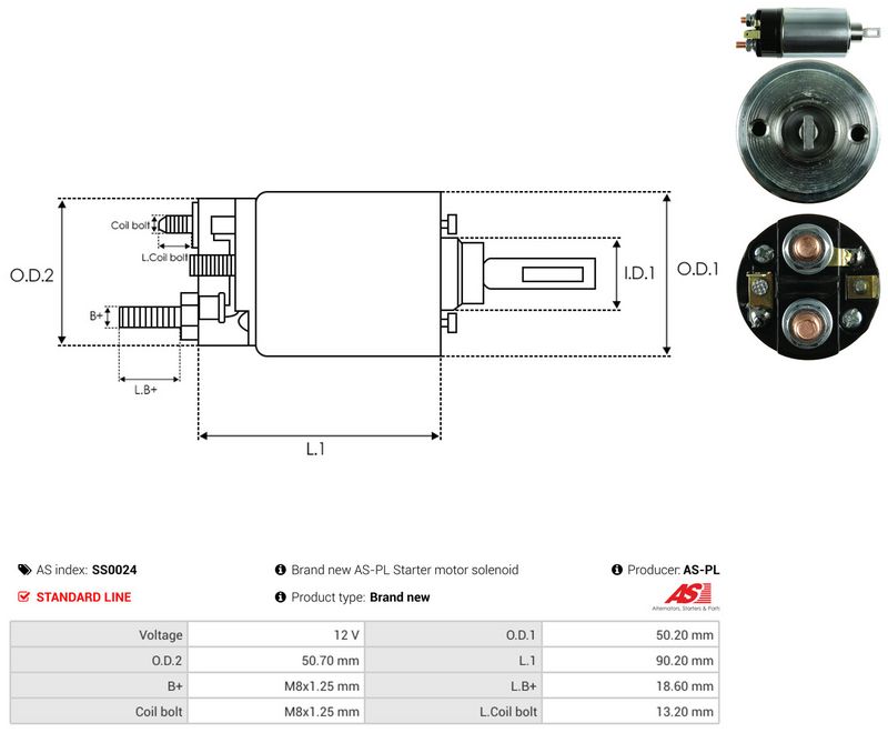 AS-PL SS0024 Solenoid Switch, starter