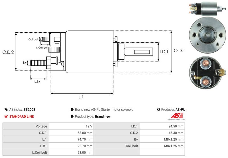 AS-PL SS2008 Solenoid Switch, starter