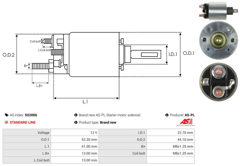 AS-PL SS2006 Solenoid Switch, starter