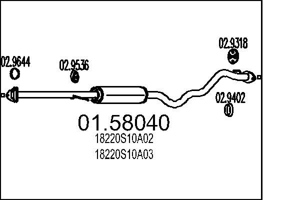 Проміжний глушник, Mts 01.58040