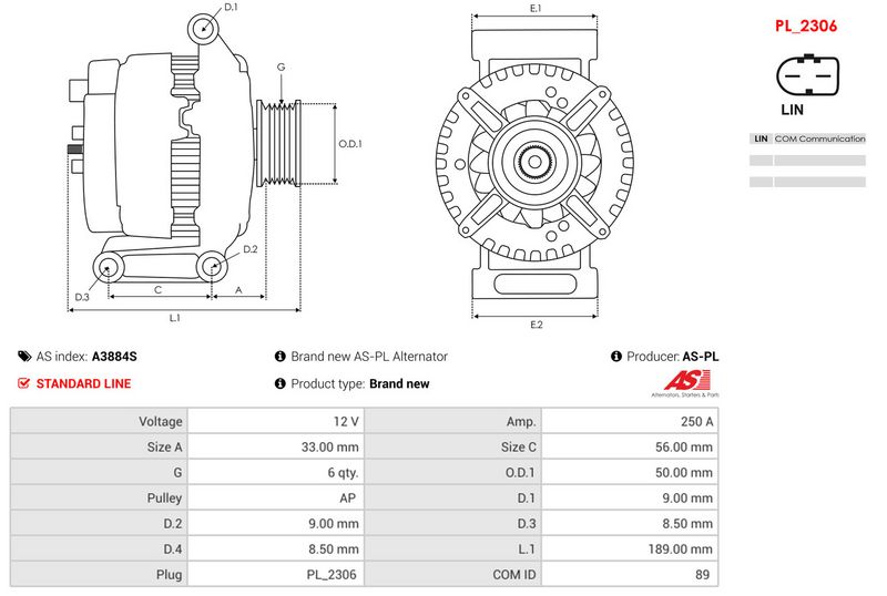 Brand new AS-PL Alternator