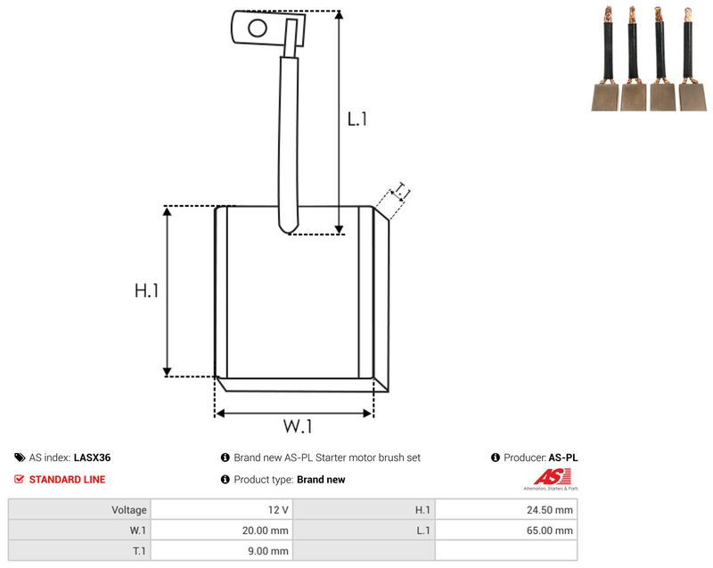 AS-PL LASX36 Carbon Brush, starter