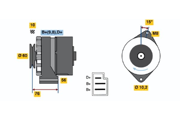 BOSCH Dynamo / Alternator 0 986 033 260