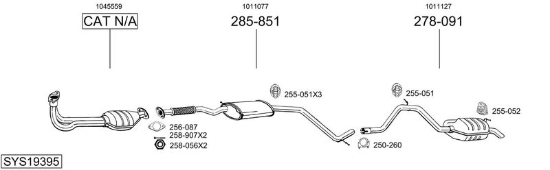 BOSAL kipufogórendszer SYS19395