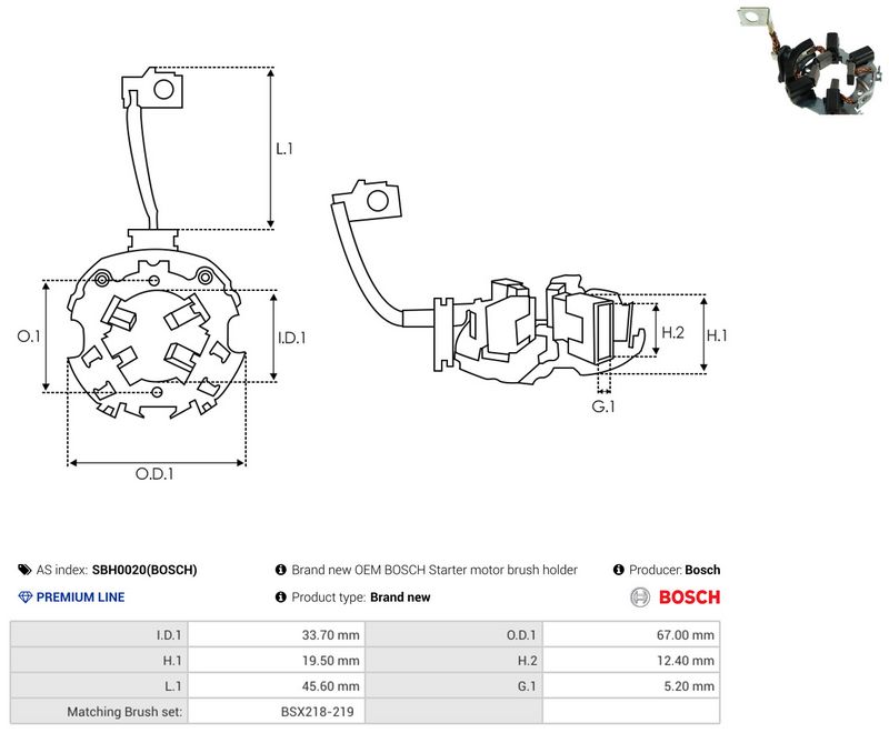 AS-PL SBH0020(BOSCH) Holder, carbon brushes
