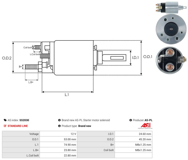 AS-PL SS2030 Solenoid Switch, starter