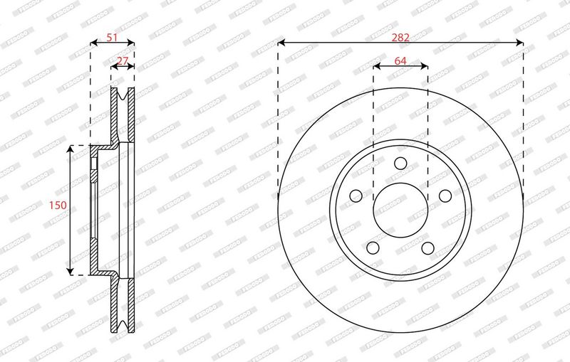 FERODO Disque de frein DDF3020C