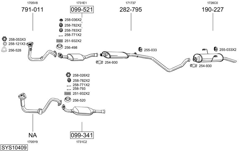 BOSAL kipufogórendszer SYS10409