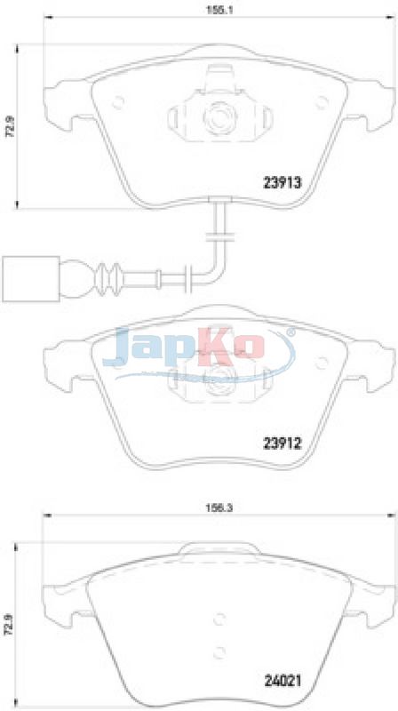 JAPKO 500909 Brake Pad Set, disc brake