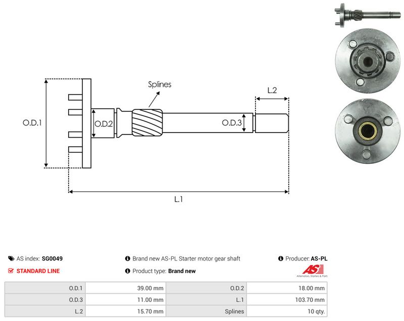 AS-PL SG0049 Repair Kit, starter
