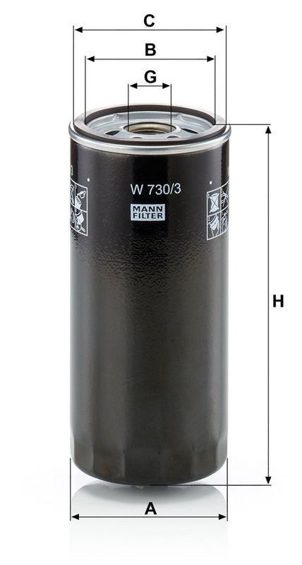 Filtru ulei W 730/3 MANN-FILTER