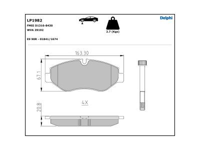 DELPHI LP1982 Brake Pad Set, disc brake