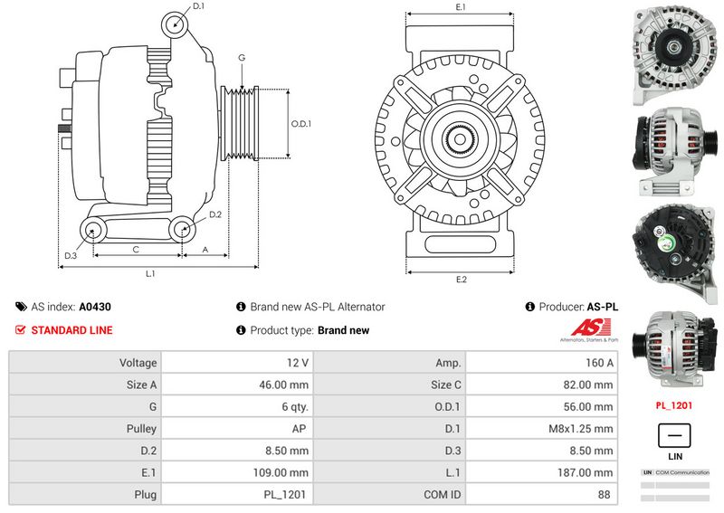 AS-PL A0430 Alternator