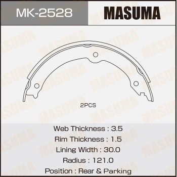 Комплект гальмівних колодок, Masuma MK-2528