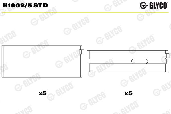 Підшипник колінчатого вала, Glyco H1002/5STD