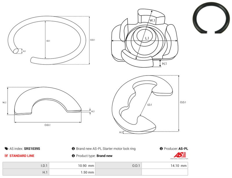 AS-PL SRS1039S Repair Kit, starter