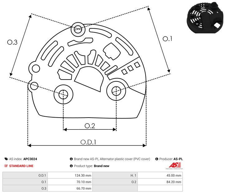 Kaitsekate, generaator, AS-PL APC3024