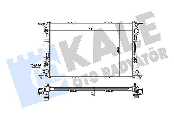 KALE Volkswagen радиатор охлаждения Audi A4/5