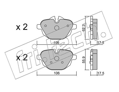 fri.tech. 938.0 Brake Pad Set, disc brake
