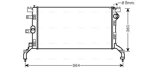 Радіатор, система охолодження двигуна, Ava RT2415