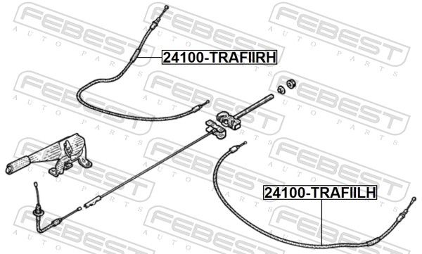FEBEST 24100-TRAFIIRH Cable Pull, parking brake