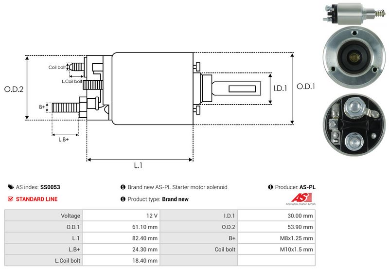 AS-PL SS0053 Solenoid Switch, starter