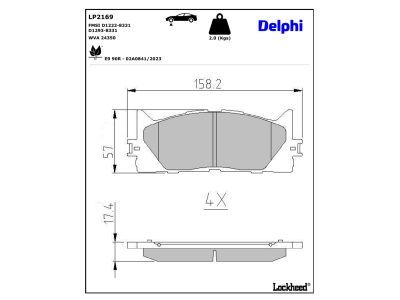 DELPHI LP2169 - Brake Pad Set, disc brake