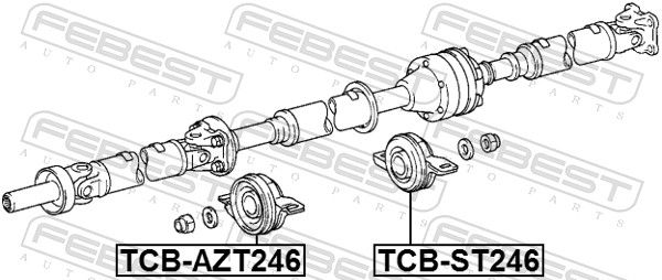 FEBEST TCB-ST246 Bearing, propshaft centre bearing