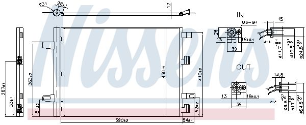 NISSENS Mercedess Радіатор кондиціонера конденсатор з осушувачем W177, V177, W247, C118, X118