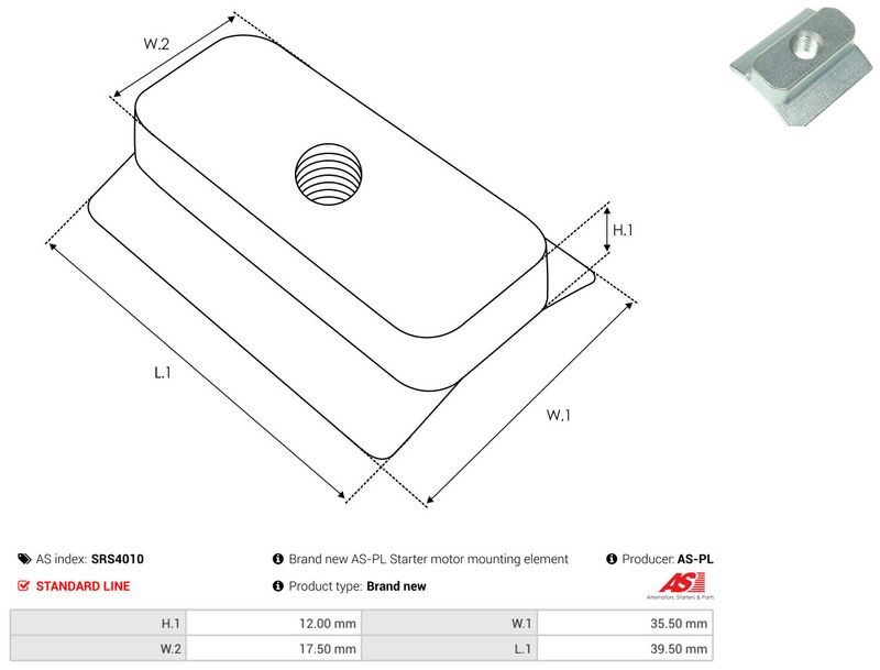 AS-PL SRS4010 Repair Kit, starter