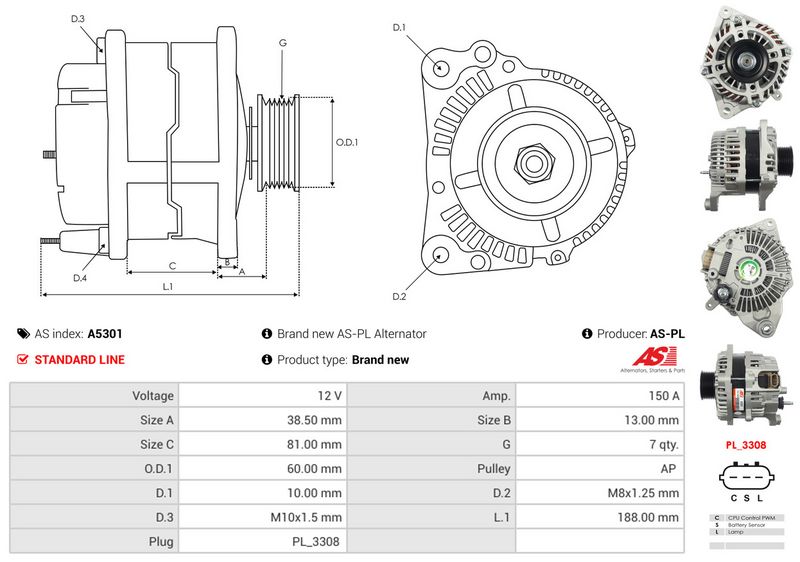 AS-PL A5301 Alternator