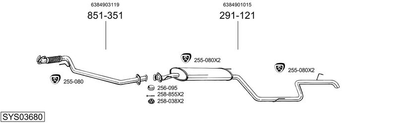 BOSAL kipufogórendszer SYS03680