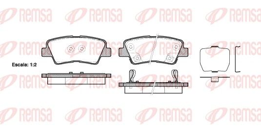 Комплект гальмівних накладок, дискове гальмо, Remsa 1362.02