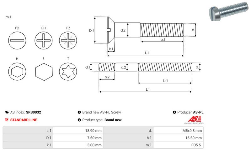 Remondikomplekt, generaator, AS-PL SRS0032