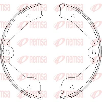 Комплект гальмівних колодок, стоянкове гальмо, Remsa 4735.00