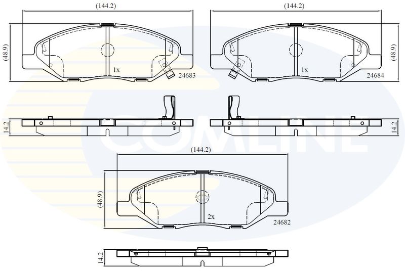 Комплект гальмівних накладок, дискове гальмо, Comline CBP36044