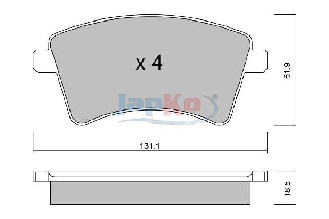 JAPKO 500720 Brake Pad Set, disc brake