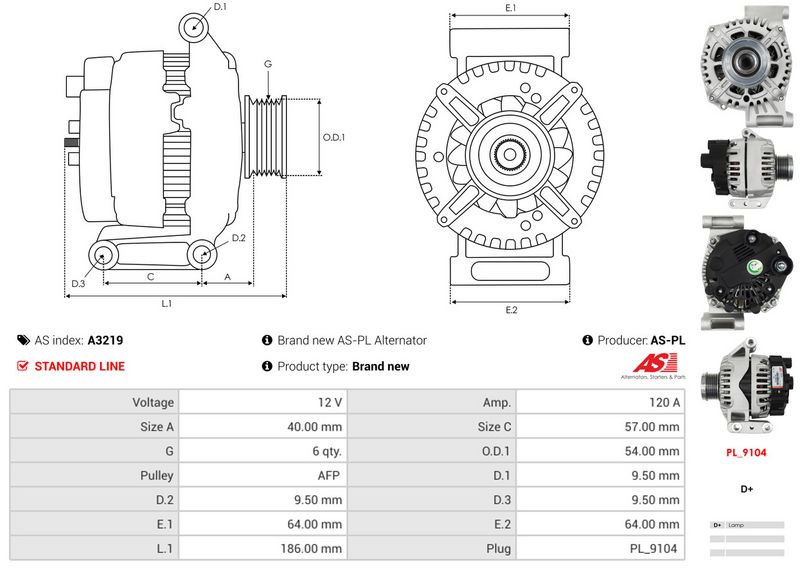 AS-PL A3219 Alternator