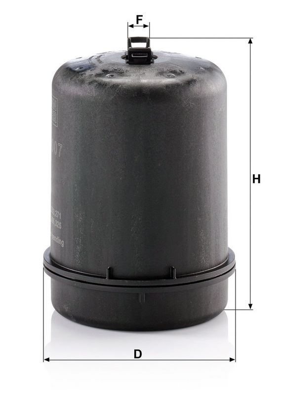 Oliefilter past: DAF CF, XF 106  IRIZAR I3, I4, I6, I8  SOLARIS URBINO II, URBINO III  TATRA PHOENIX  TEMSA HD, MARATON  VAN HOOL EX, TX  VDL FUTURA 10.8/10.8D 01.12-