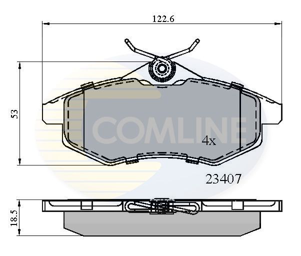 Комплект гальмівних накладок, дискове гальмо, Comline CBP01145