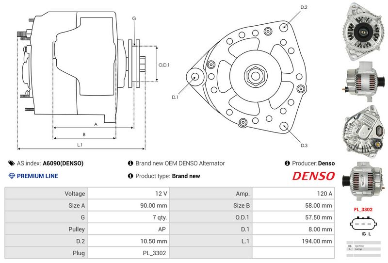 AS-PL A6090(DENSO) Alternator