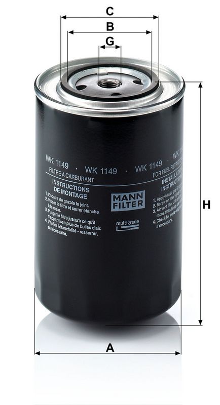Kütusefilter, MANN-FILTER WK 1149