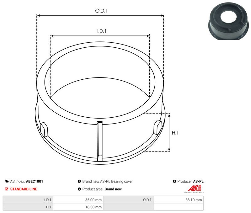AS-PL ABEC1001 Protective Cap, alternator