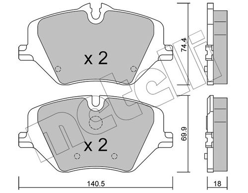 Metelli Brake Pad Set, disc brake 22-1354-0
