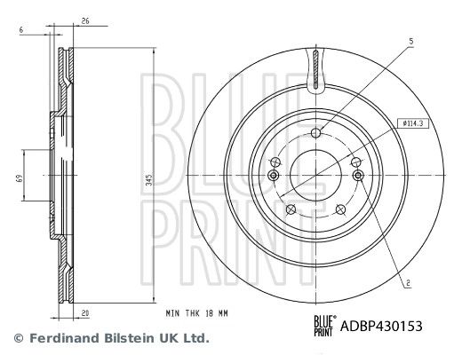 BLUE PRINT ADBP430153 Brake Disc