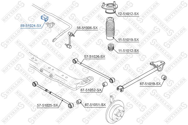 STELLOX 89-51024-SX Mounting, stabiliser bar