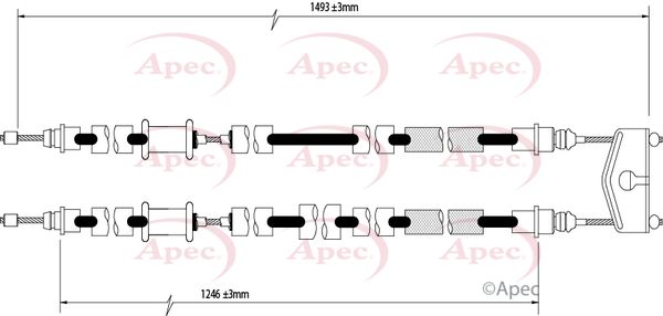 APEC Cable Pull, parking brake CAB1591