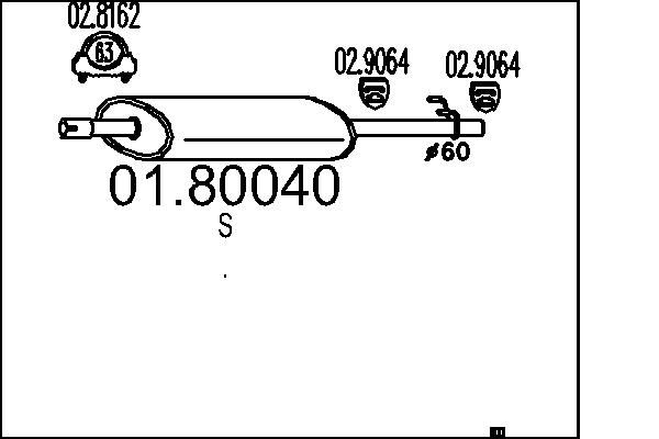 Проміжний глушник, Mts 01.80040